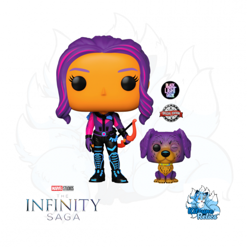 hawkeye-kate-bishop-and-lucky-blacklight-special-edition-funko-pop-vinyl-figure-kitsune-relics
