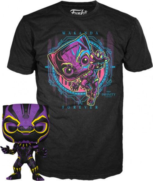 Marvel: Infinity Saga - Black Panther Blacklight T-shirt Bundle