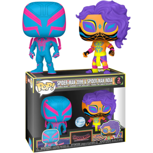 Funko - Marvel - Spider-Man Across the Spider-Verse - Spider-Man 2099 & Spider-Man India Blacklight (#2-pack)