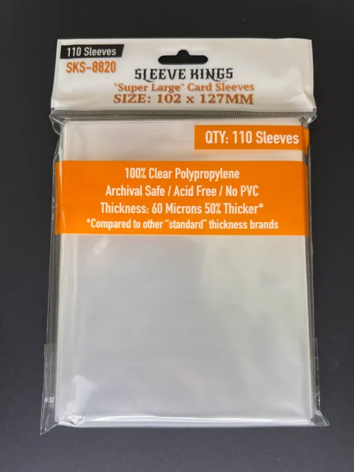 Sleeve Kings – Super Large Game Card Sleeves, 110 Pack, 60 Microns (102 x 127 mm)