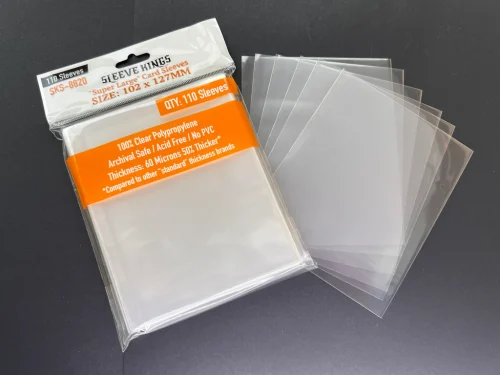 Sleeve Kings – Super Large Game Card Sleeves, 110 Pack, 60 Microns (102 x 127 mm)