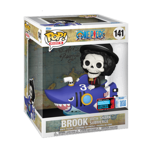 141-one-piece-brook-with-shark-submerge-rides-deluxe-6-inch-2025-fall-convention-exclusive-funko-pop-vinyl-figure-kitsune-relics