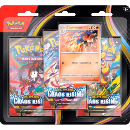 TCG – Pokémon – Mega Evolution – Chaos Rising 3-pack Blister (10-10401-120)